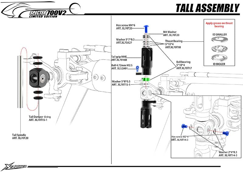 XL70T14-2 Tail Center Hub WC