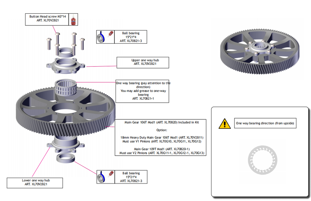 XL70V2B21 New One Way Bearing Hub Assembly